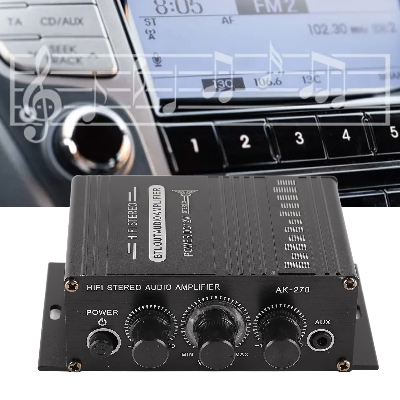 Portable Amplifier Mini - Wzmacniacz stereo Wzmacniacz motocyklowy Wzmacniacz stereo
