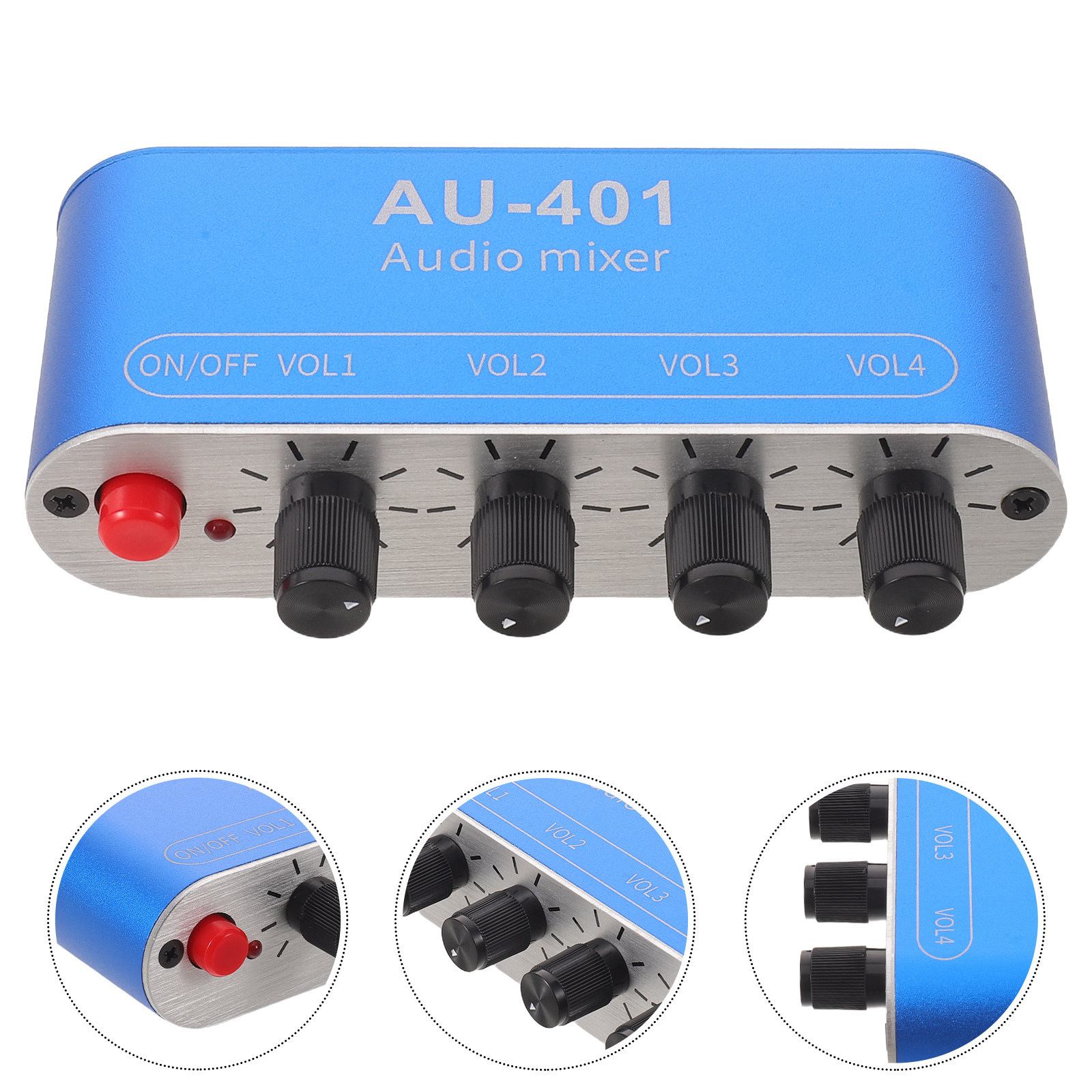 Portable Amplifier Mini - 4-kanałowy mikser audio, kompaktowe wejście stereo