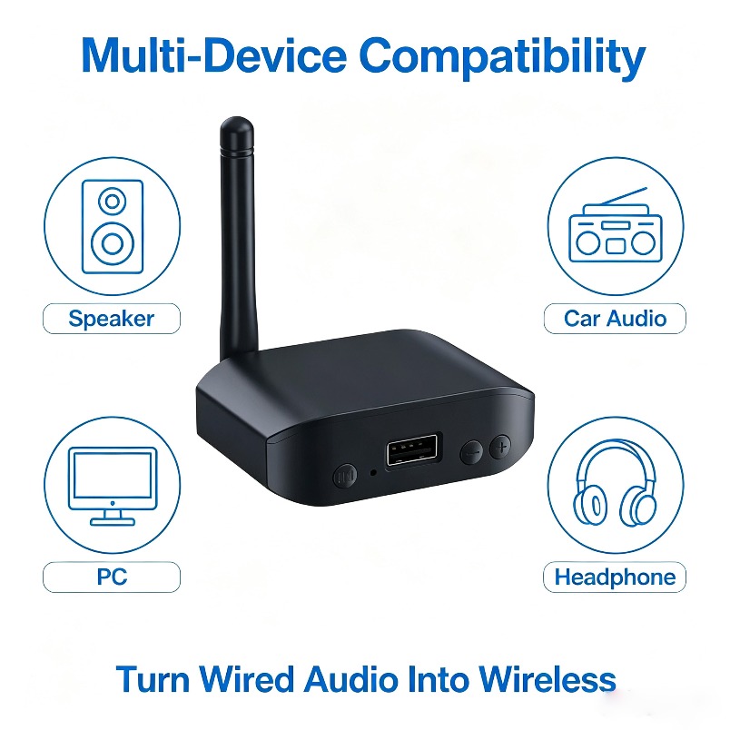 Audio Music Link - Bezprzewodowy odbiornik muzyczny Bluetooth 5.0 Adapter
