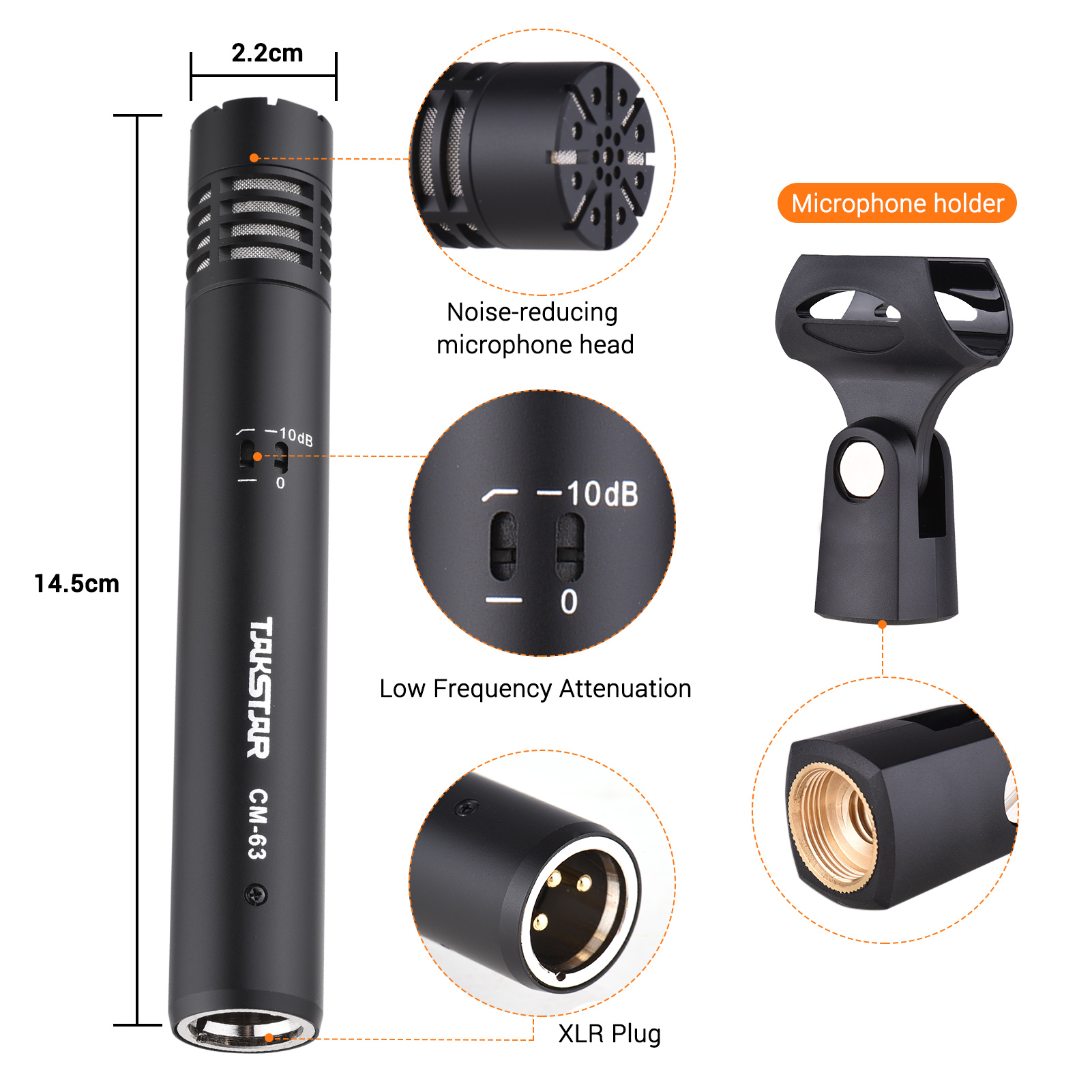 TAKSTAR CM-63 profesjonalny me – Xlr Microphone Condenser recenzja i cena