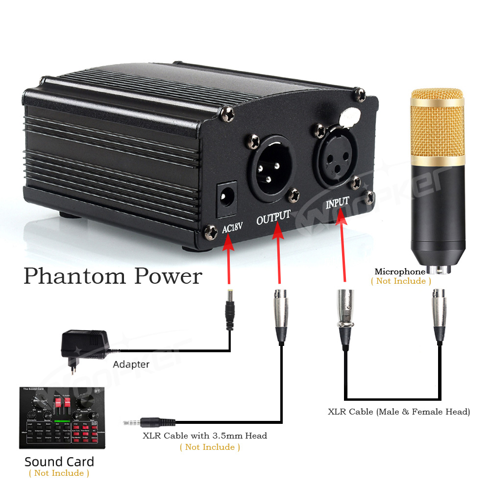 Woopker 48V Phantom Power Supp – Xlr Microphone Condenser recenzja i cena